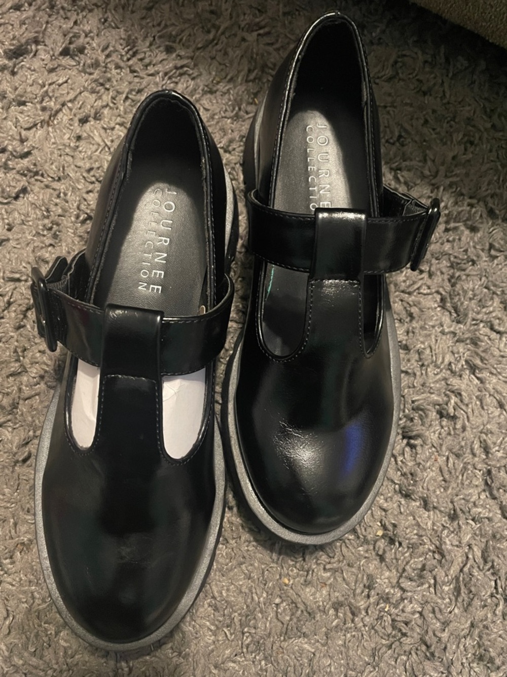 Journee Collection Black Mary Jane T-Strap Dress Shoes